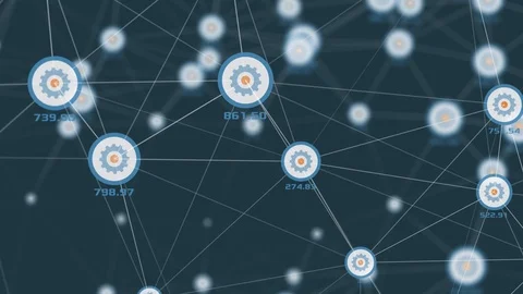 Concept of cryptocurrency mining or crowdfunding Stock Footage 112816521