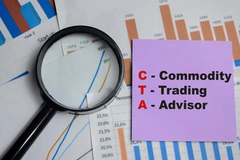 Concept of CTA - Commodity Trading Advisor write on sticky notes Stock Photos