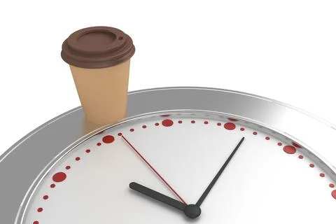 Concept cup of coffee on the dial Stock Illustration
