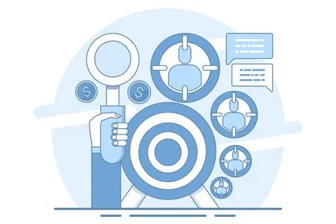 Concept of customer demographics or target audience, market segmentation. Stock Illustration