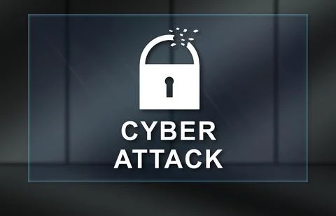 Concept of cyber attack Illustrazione stock