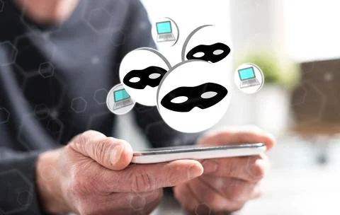 Concept of cyber attack Stockfoto's