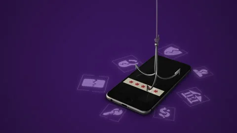 Concept of cyber phishing stealing private personal data Stock Footage 218666933