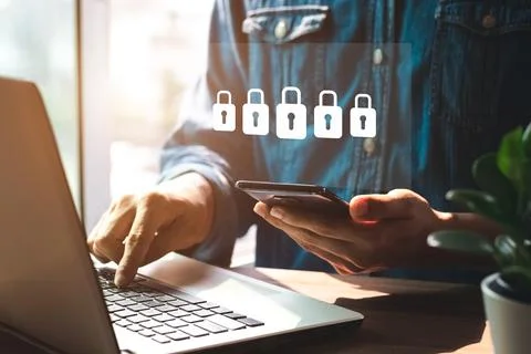 Concept of cyber security, information security and encryption, secure access Foto stock