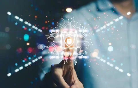 Concept of cyber security, information security and encryption, secure access Stock Photos