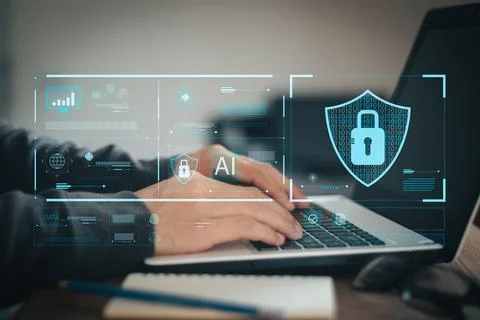 Concept of cyber security, information security and encryption, secure access Stock Photos