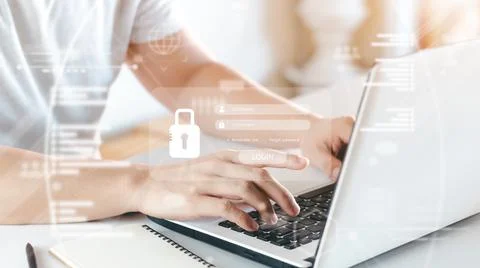 Concept of cyber security, information security and encryption, secure access Stock Photos