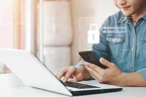 Concept of cyber security, information security and encryption, secure access Stock Photos