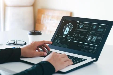Concept of cyber security, information security and encryption, secure access Stock Photos