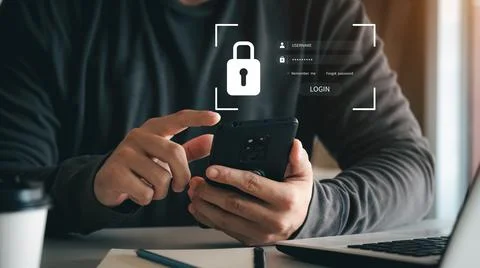 Concept of cyber security, information security and encryption, secure access Stock Photos