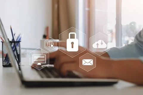 Concept of cyber security, information security and encryption, secure access Stock Photos