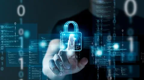 Concept of cyber security, information security and encryption, secure access Stock Photos