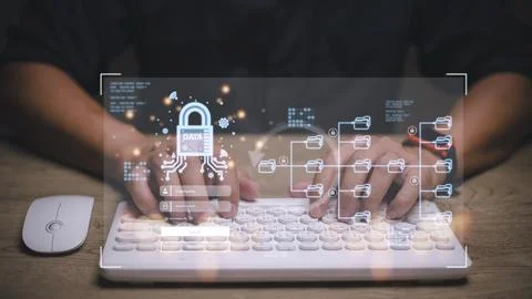 Concept of cyber security, information security and encryption, secure acce.. Stock Photos