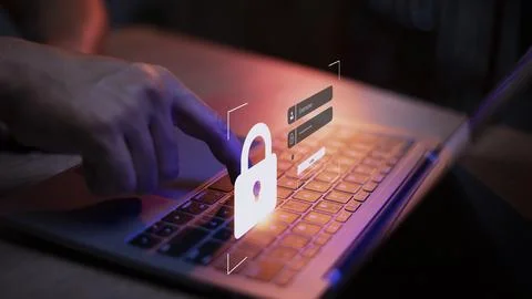 Concept of cyber security, information security and encryption, secure acce.. Stock Photos
