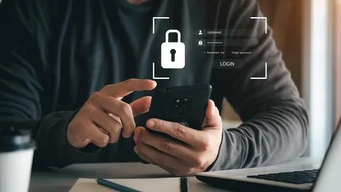 Concept of cyber security, information security and encryption, secure acce.. Stock Photos