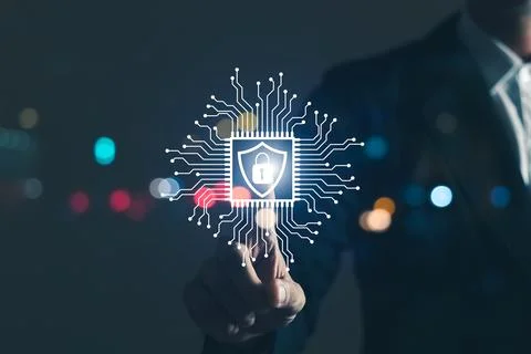 Concept of cyber security, information security and encryption, secure acce.. Stock Photos