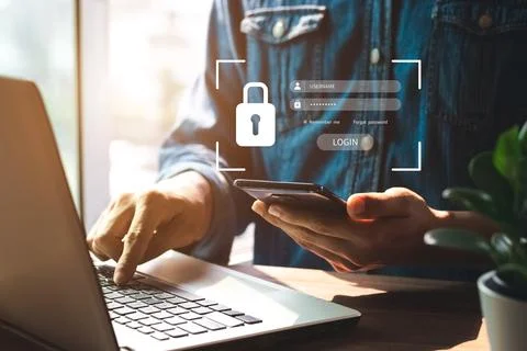 Concept of cyber security, information security and encryption, secure acce.. Stock Photos