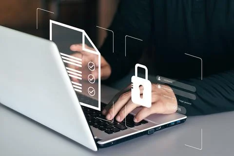 Concept of cyber security, information security and encryption, secure access Stock Photos
