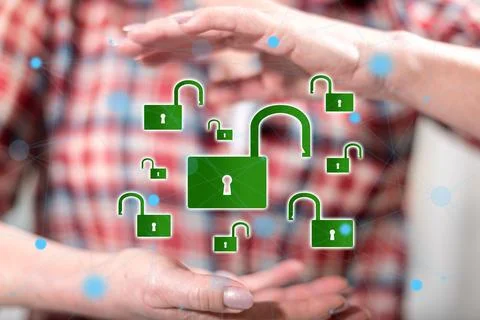 Concept of cyber security Stock Photos