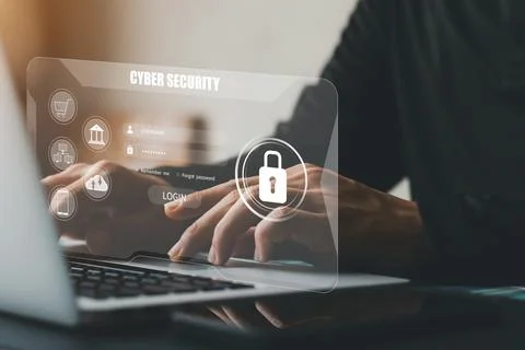 Concept of cyber security, user type login, and password, keeping user pers.. Stock Photos