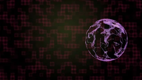 Concept of cyberspace and programming. Cartoon style projection of planet in Stock Footage 121935569