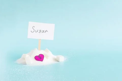 The concept of the danger of sugar consumption. Stock Photos
