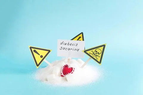 The concept of dangerous sugar. Stock Photos