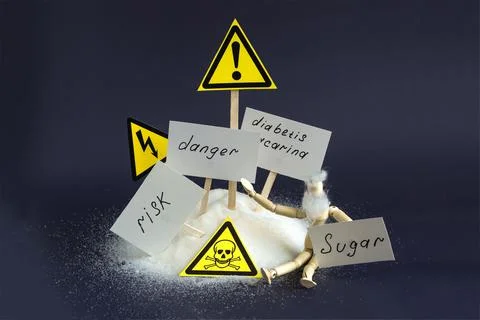 The concept of dangerous sugar. Stock Photos