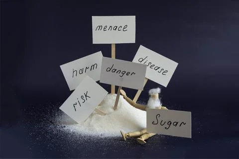 The concept of dangerous sugar. Stock Photos