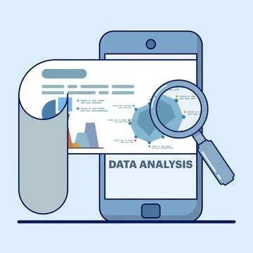 Concept of data analysis and financial research with data analysis Illustrazione stock