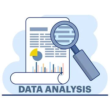 Concept of data analysis and financial research with data analysis Stockillustratie