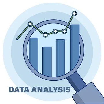 Concept of data analysis and financial research with data analysis Stock Illustration