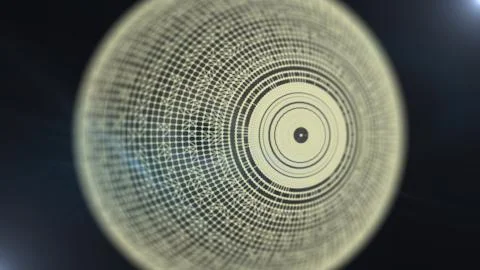 Concept of a data center with binary code on a hologram of the abstract planet Stock Illustration