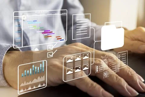 The concept of data document management separates work items into work sche.. Stock Photos