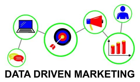 Concept of data driven marketing Stock Illustration