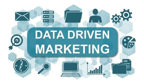 Concept of data driven marketing Stock Illustration