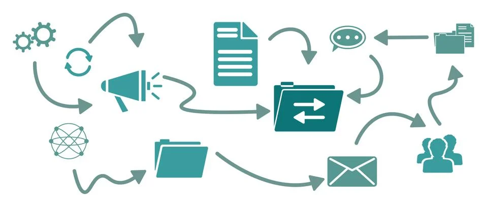Concept of data exchange Stock Illustration
