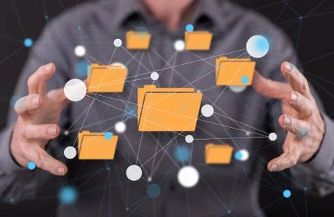Concept of data exchange 스톡 사진
