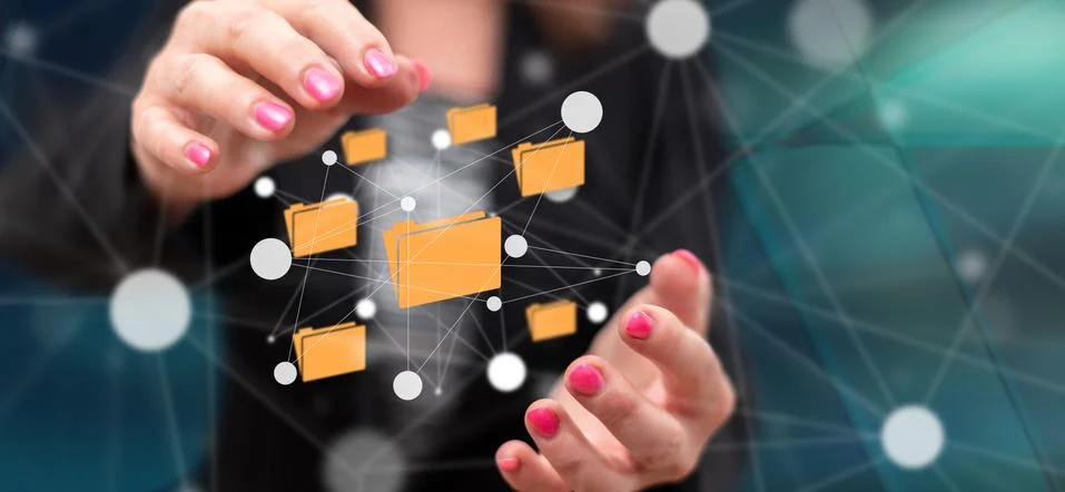 Concept of data exchange 스톡 사진