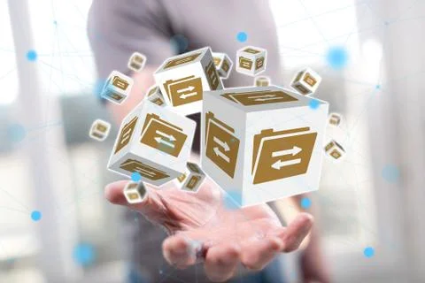 Concept of data exchange Stock Photos