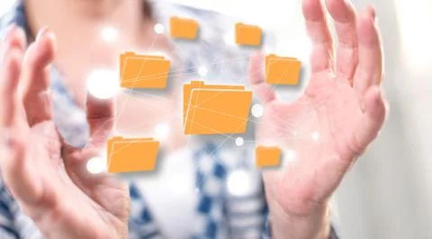 Concept of data exchange 写真素材