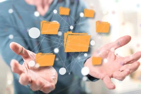 Concept of data exchange 스톡 사진