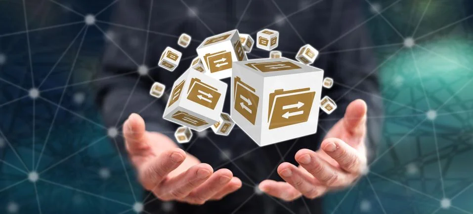 Concept of data exchange Stock Photos