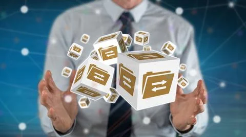 Concept of data exchange Stockfoto's