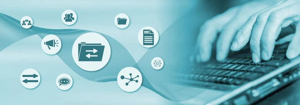 Concept of data exchange 스톡 사진