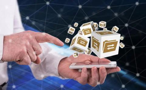 Concept of data exchange Stock Photos