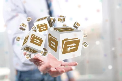 Concept of data exchange Stock Photos