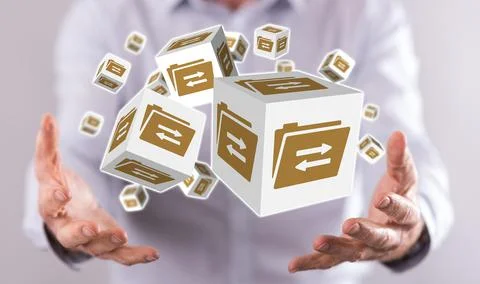 Concept of data exchange 스톡 사진