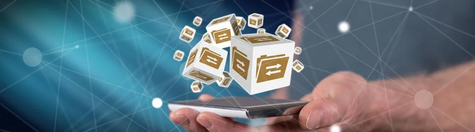 Concept of data exchange Stock Photos