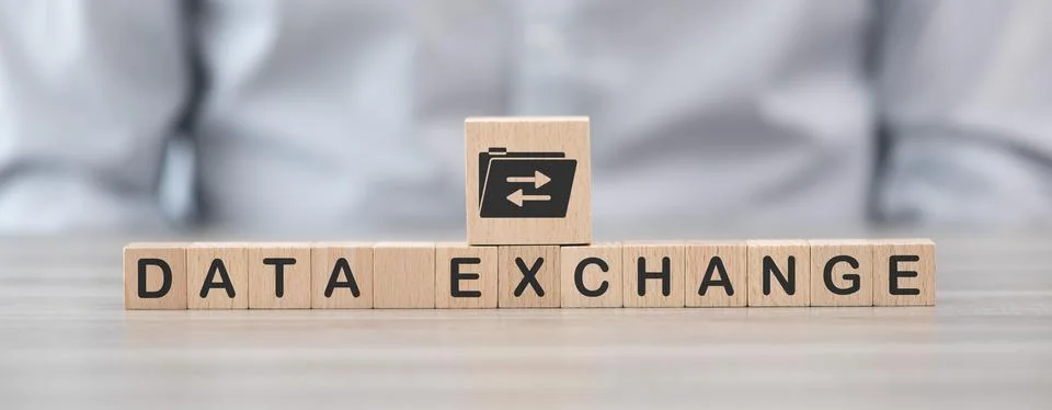 Concept of data exchange Stock Photos